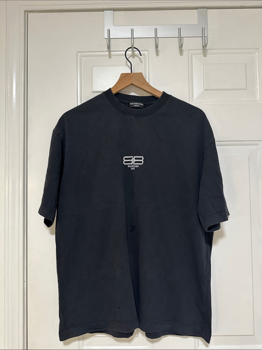 Balenciaga Black Short-Sleeve Logo Tee